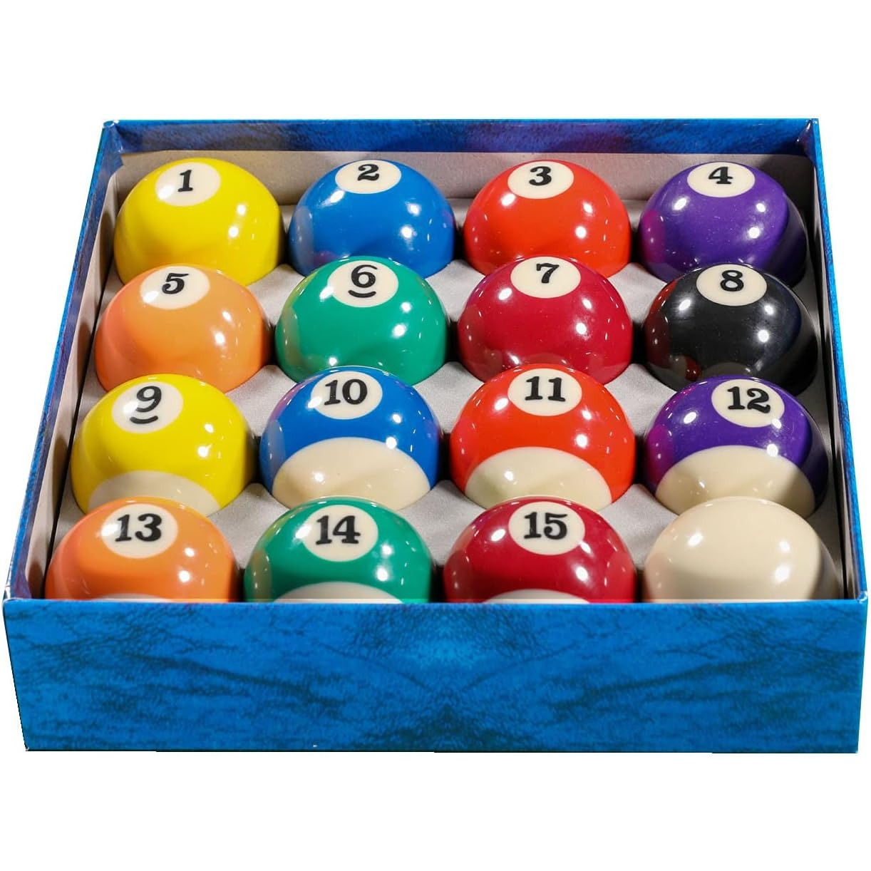 Budget pool ball set with numbered stripes, solids and cue ball — TSports Dubai
