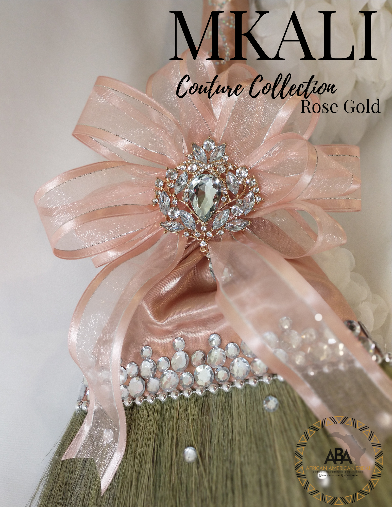 Product: MKALI 36" Wedding Jumping Broom™ (Rose Gold) African American Bridal