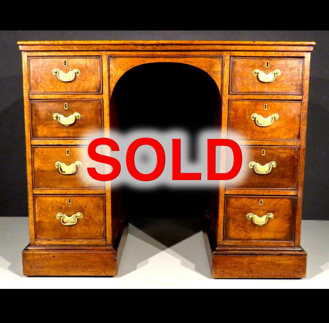 A Handsome 19th Century Mahogany Kneehole Desk, England Circa 1850