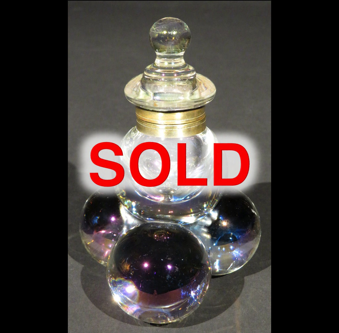 An Early 20th Century Spherical-Shaped Glass Inkwell, England Circa 1900