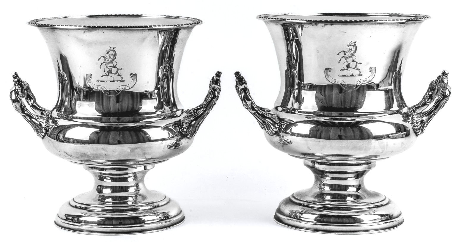 A Very Good Pair of Silverplated Champagne Coolers, England Circa 1900