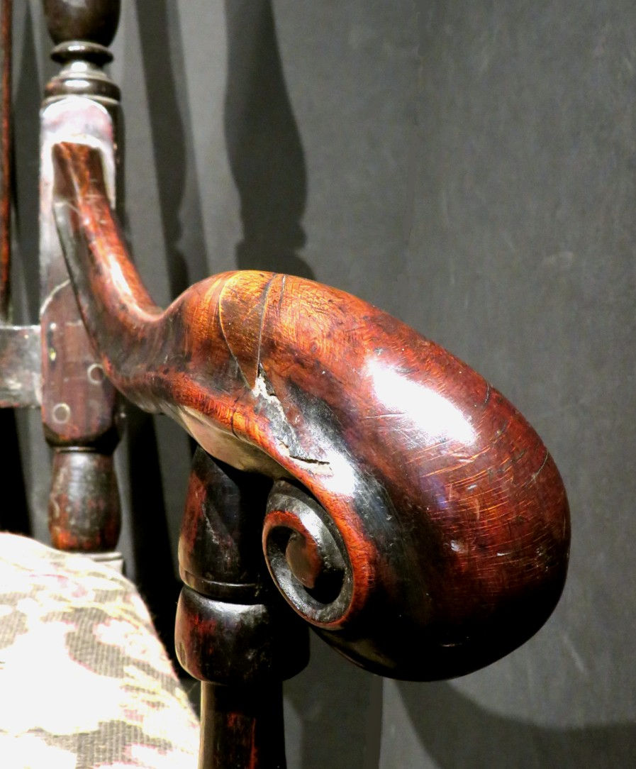 Thumbnail: An Early 18th Century Bannister Back Open Armchair, Northeastern USA Circa 1720
