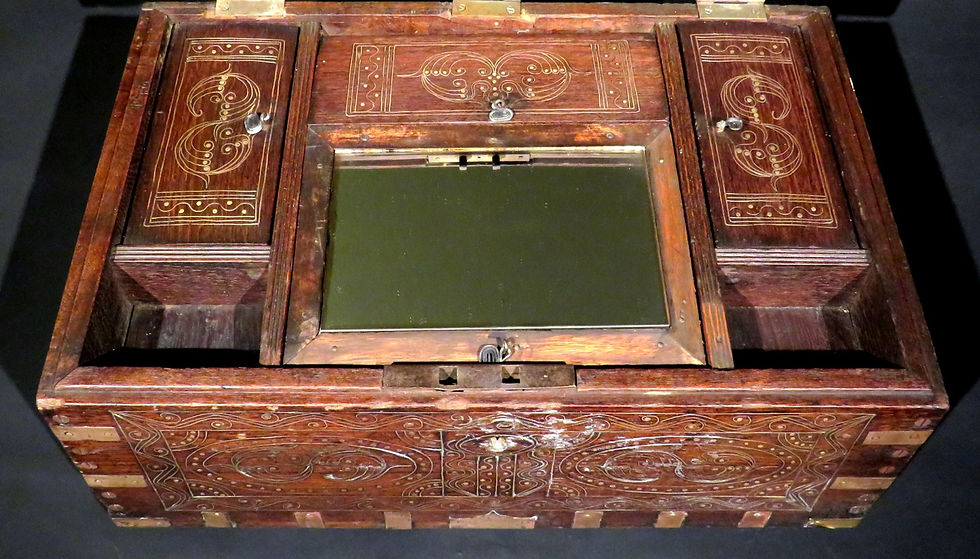 Thumbnail: A 19th Century Mandalay Brass Bound Teak Campaign Dressing Box, Burma Circa 1860
