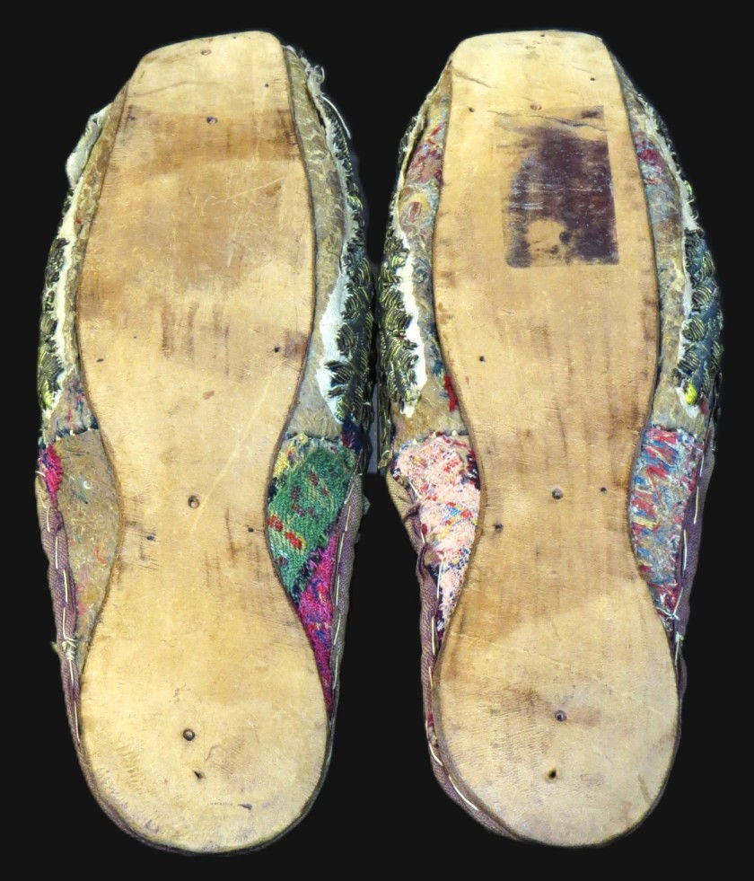 Thumbnail: A Rare Pair of 18th Century Hand Embroidered Ottoman Slippers, Turkey Circa 1790