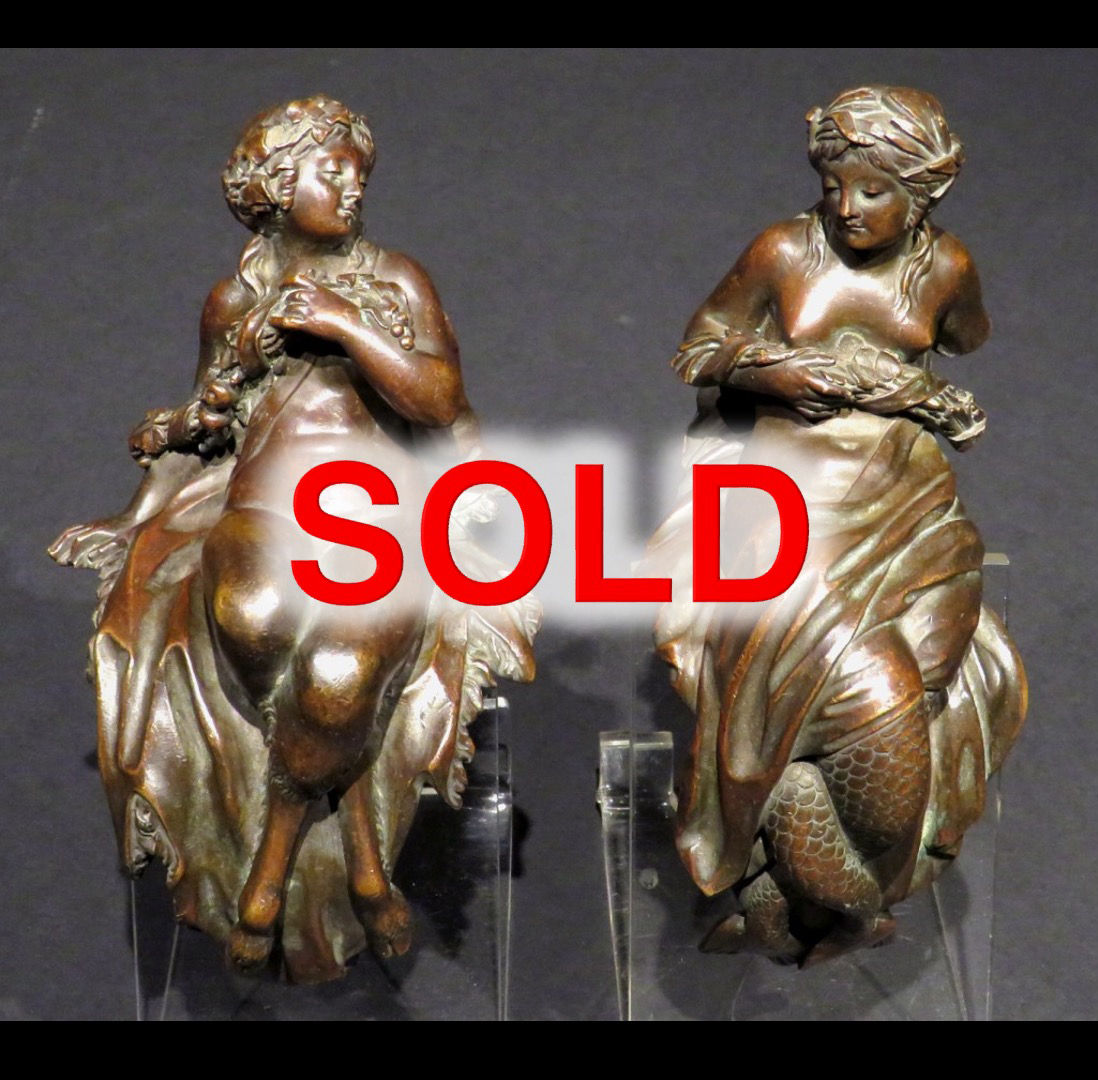 Extremely Fine Pair of Early 19th Century Neoclassical Bronze Furniture Mounts