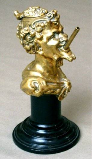 Thumbnail: A Very Fine 19th Century Gilt Bronze Table-Top Cigar Lighter, Continental
