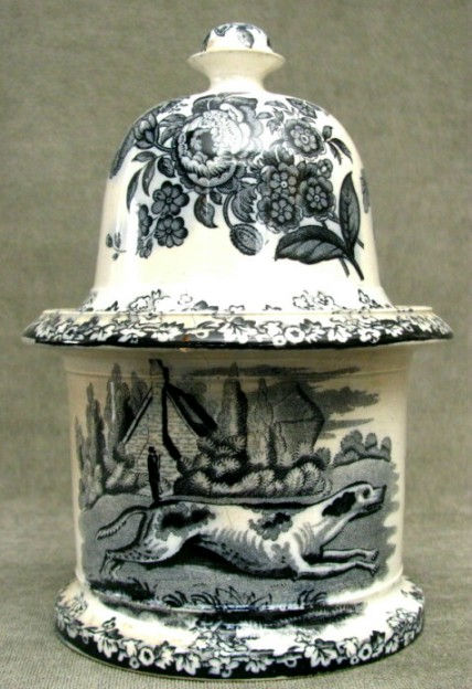 Thumbnail: An Early 19th Century Earthenware Tobacco Jar with ‘Bat Transfer’ Decoration