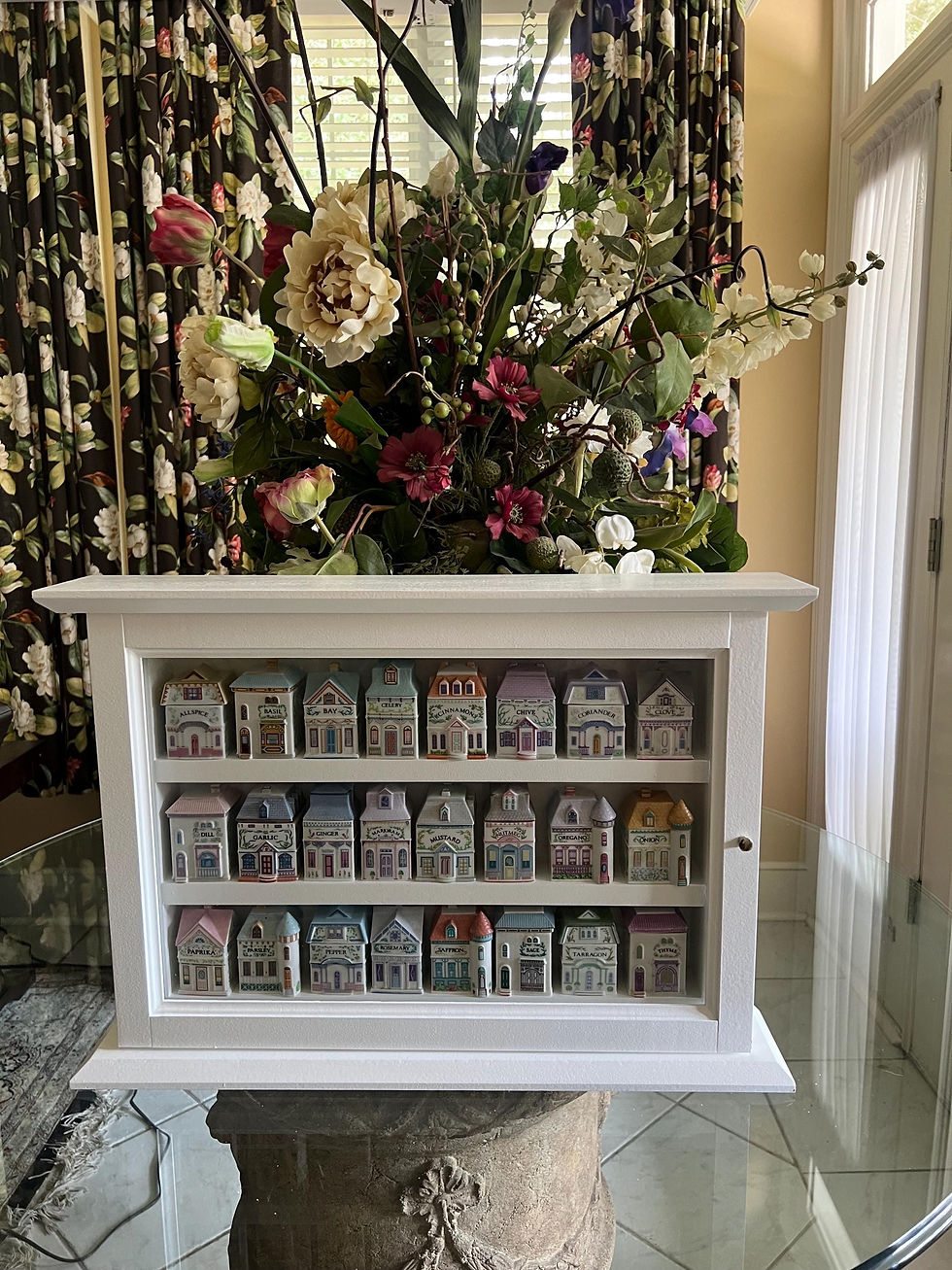 Lenox Spice Village Display Cabinet: Handcrafted Craftsman Style Spice Rack
