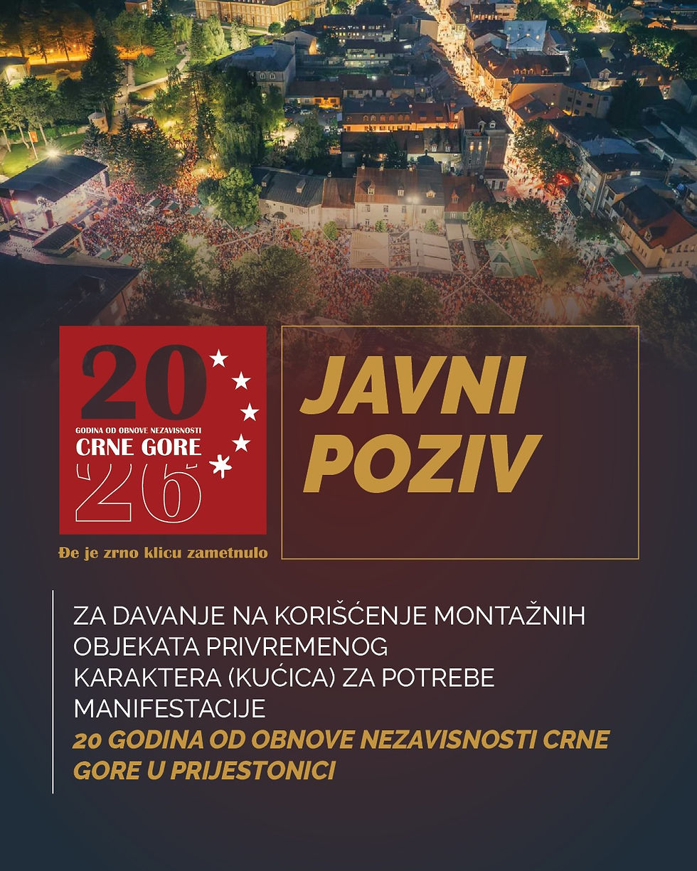 KONKURS_20 GODINA OD OBNOVE NEZAVISNOSTI CRNE GORE U PRIJESTONICI