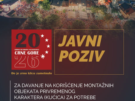 KONKURS_20 GODINA OD OBNOVE NEZAVISNOSTI CRNE GORE U PRIJESTONICI