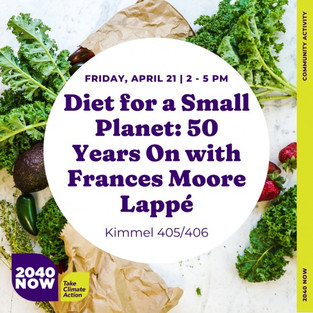 NYU Steinhardt, "Diet for a Small Planet: 50 Years On with Frances Moore Lappé"
