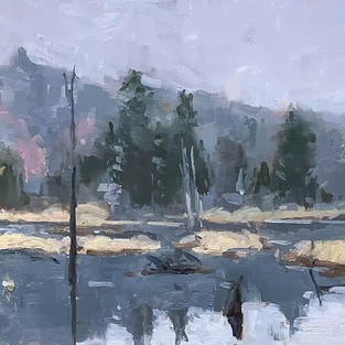 Autumn mood 12x24 oil on baord Lac Rochon Saint Sauveur.JPEG