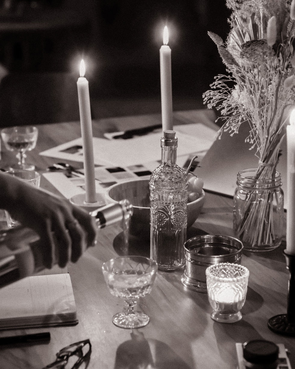 Cin Cin - Elegant black and white formal dinner table setting with candlelight - TVS.jpg
