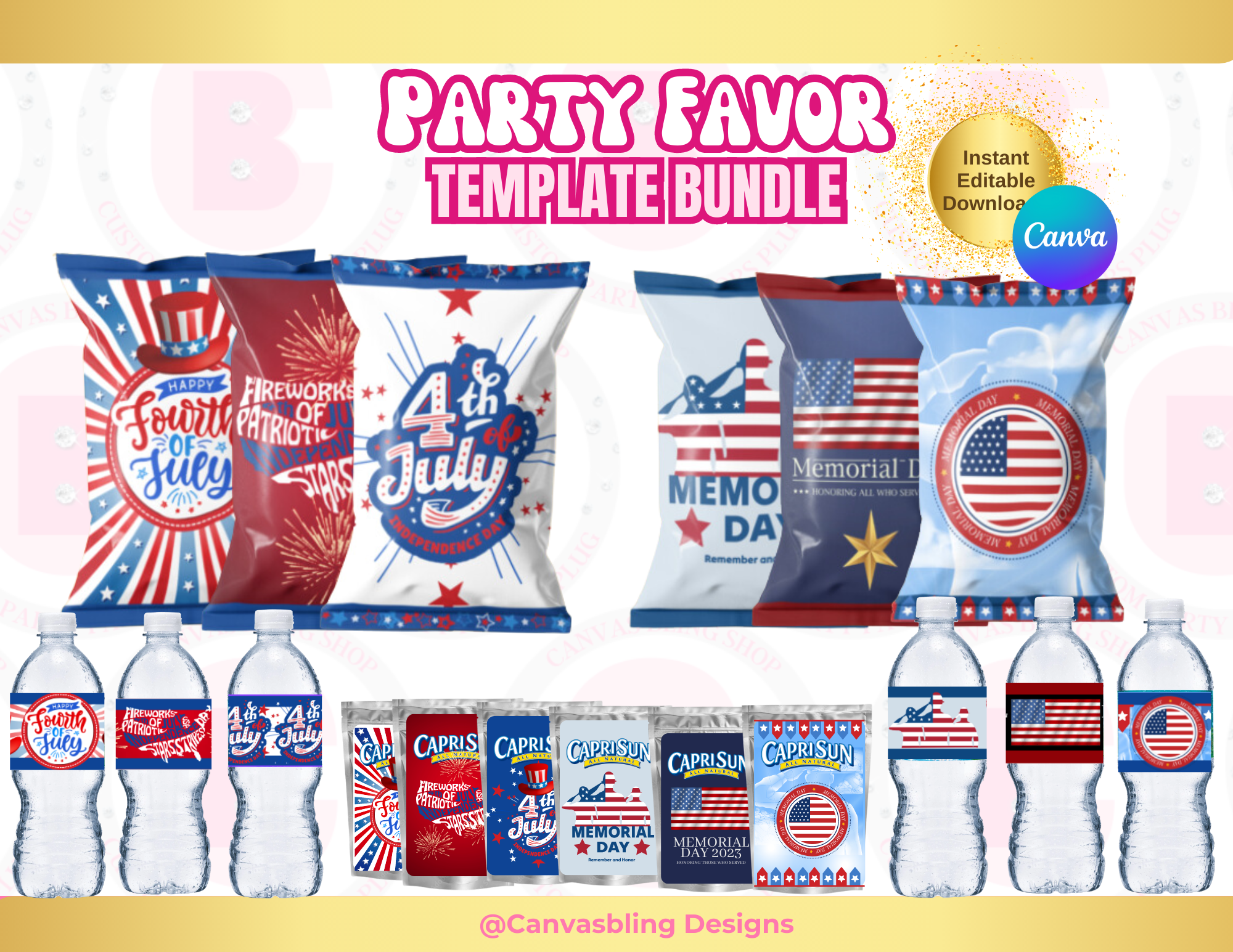 4th of July USA MEGA Bundle (editable)