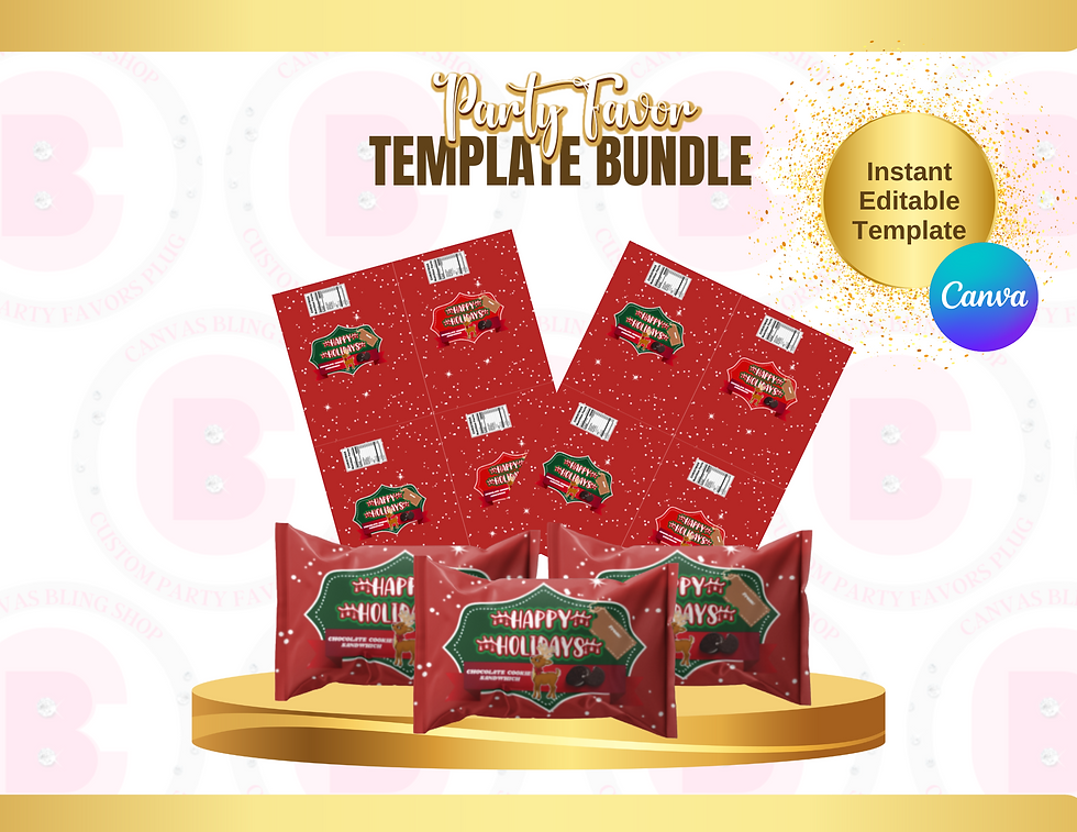 Thumbnail: Mini Chocolate Cookie Xmas Template  Bundle  (editable)