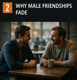 two men sat chatting with a coffee