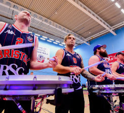 drummers hired for Bristol Flyers basket ball