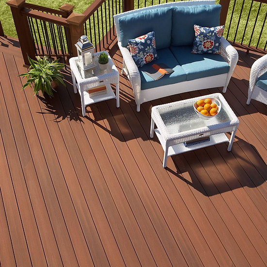 PVC Solid Deck Board, 16ft, Brown Navasco Investments