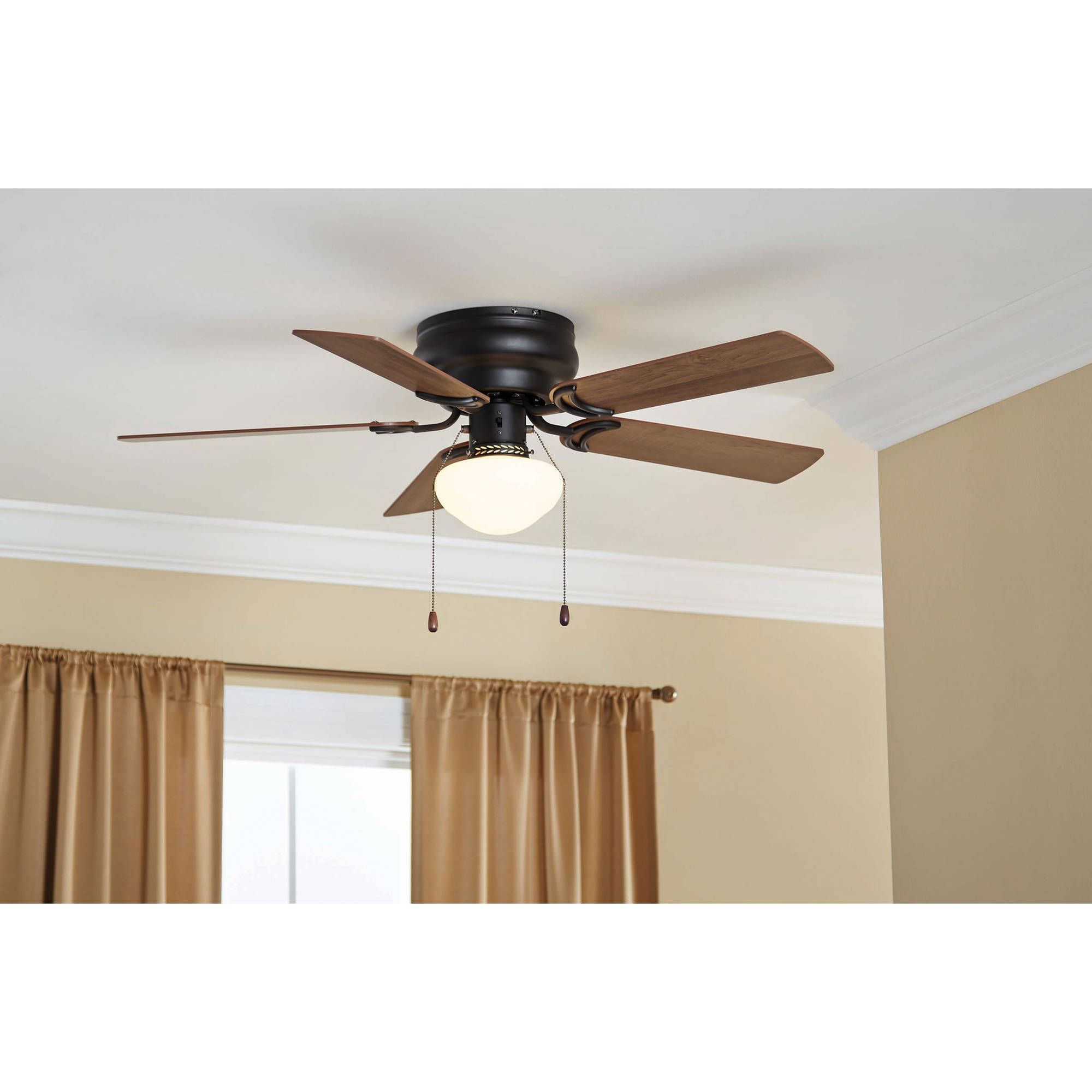 Indoor Bronze Ceiling Fan with Globe Light, 42-in