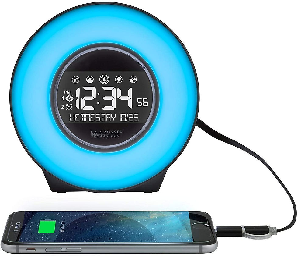 Miniatura: La Crosse 7 Color Mood Light LCD Alarm Clock with Nature Sounds