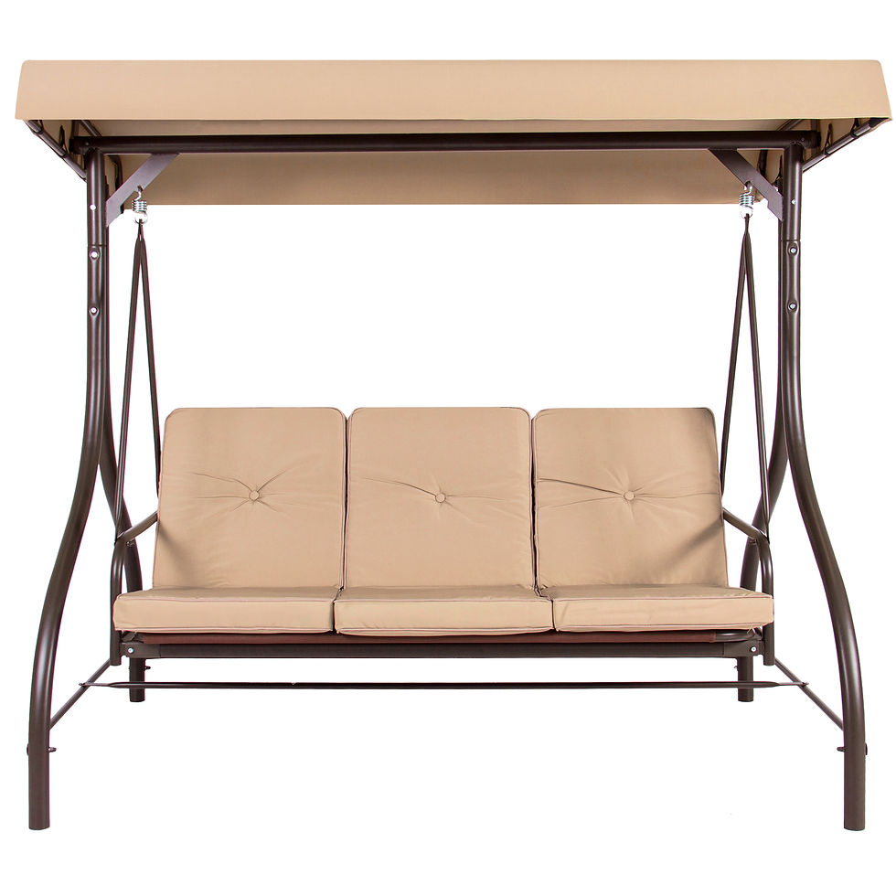 Thumbnail: Converting Canopy Swing with Plush Cushion, Beige