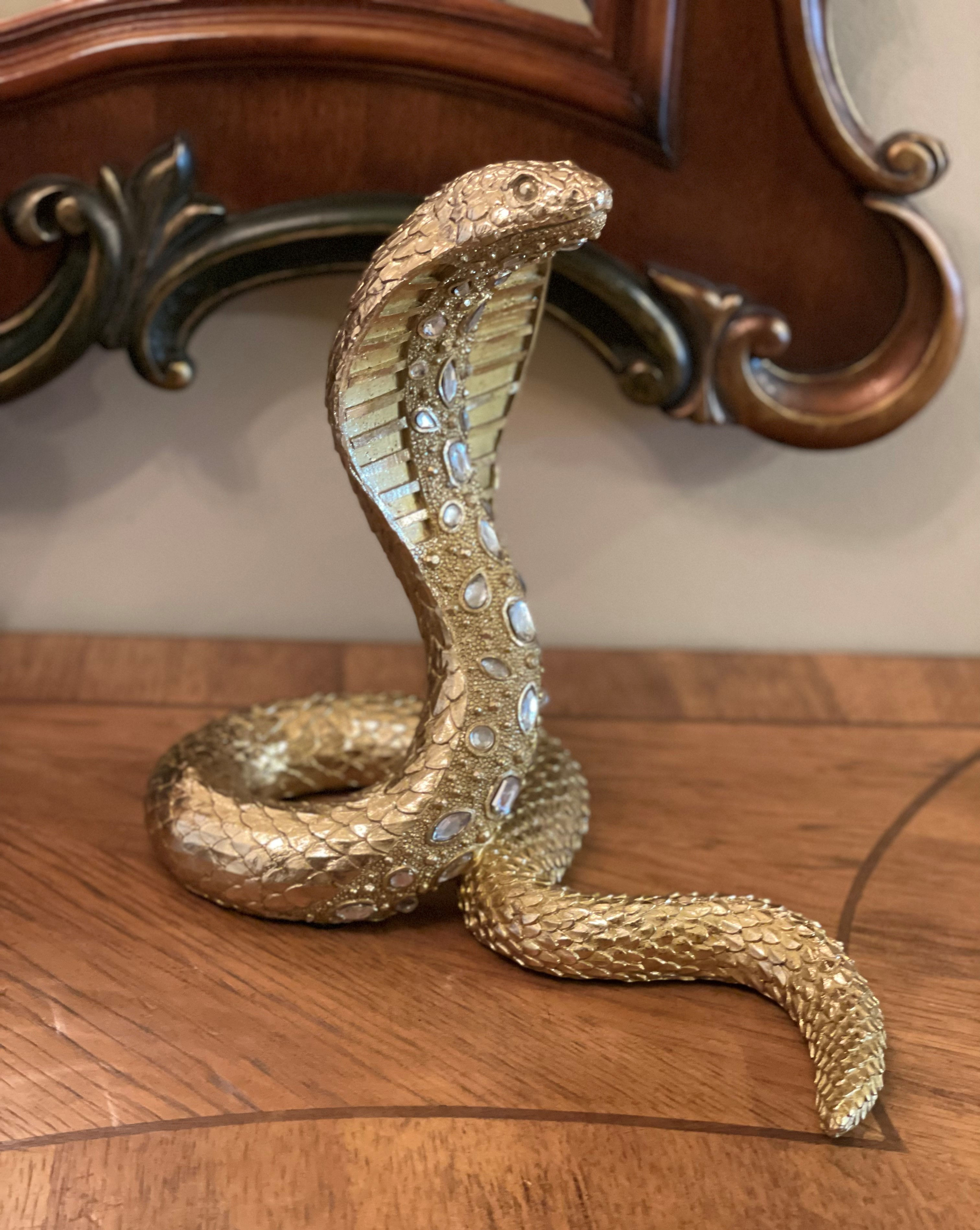 Gold Cobra Snake Decoration
