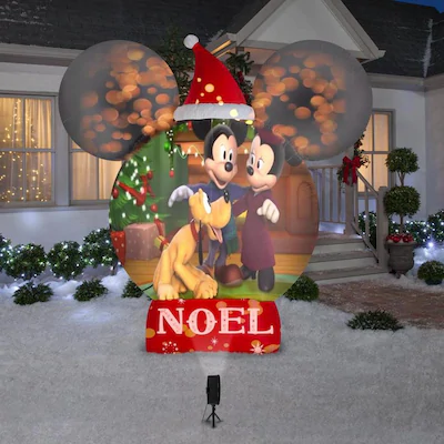 Mickey Mouse Projection Christmas Inflatable, 8-ft