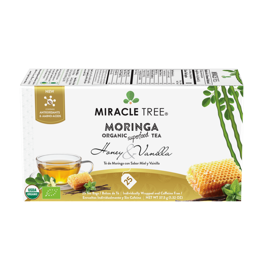 Miracle Tree Moringa Tea, Honey & Vanilla, 25-ct