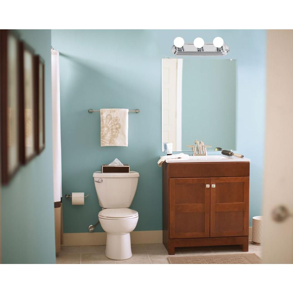 3-Light Flush Mount Chrome Raceway Bath Bar Light