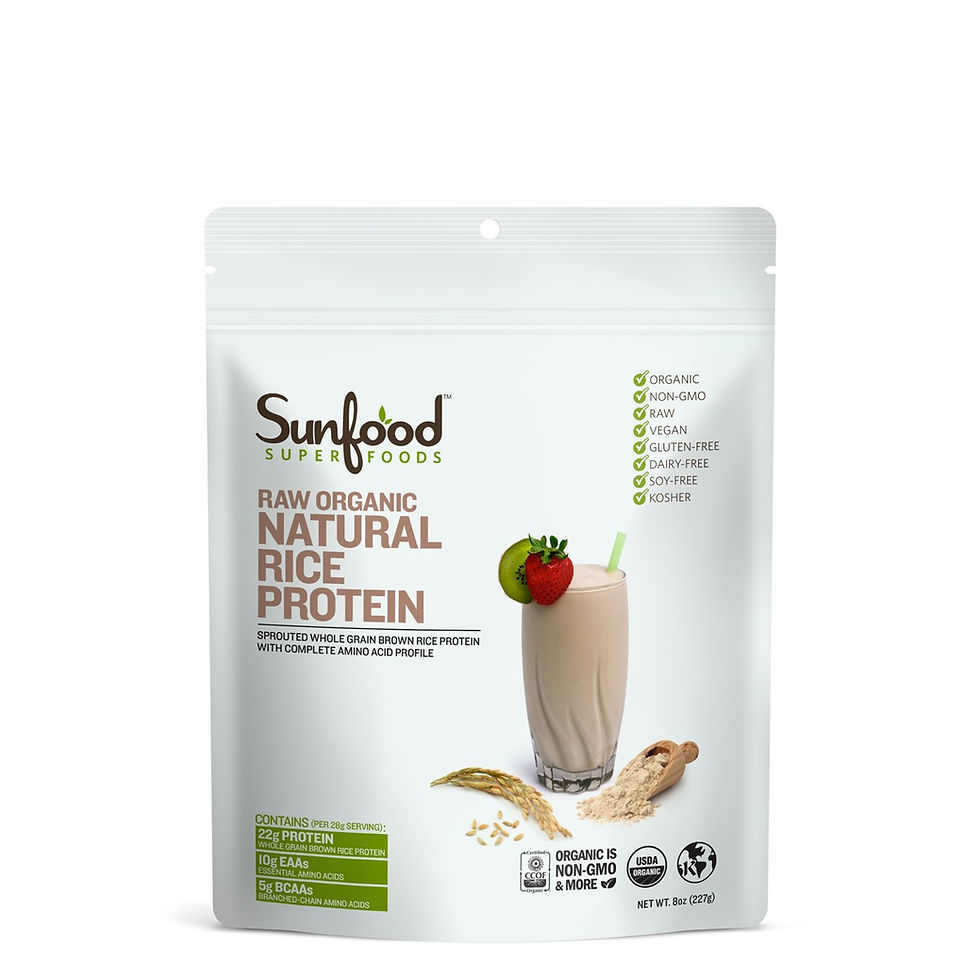 Sunfood Super Foods Raw Organic Natural Rice Protein, 8-oz