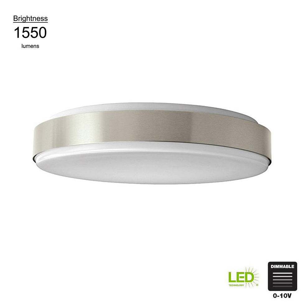 Thumbnail: Round 15-in 4000-K Dimmable LED Ceiling Light, Brushed Nickel