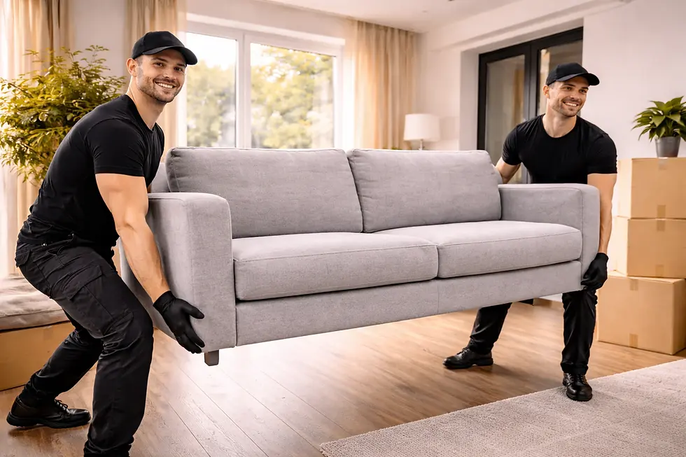 Möbelpacker tragen Sofa