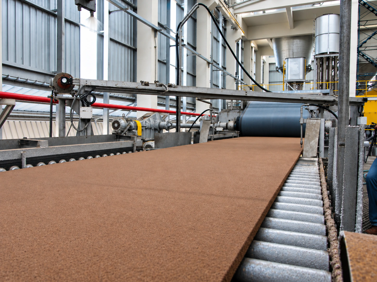 Wet forming line for hardboard mat formation