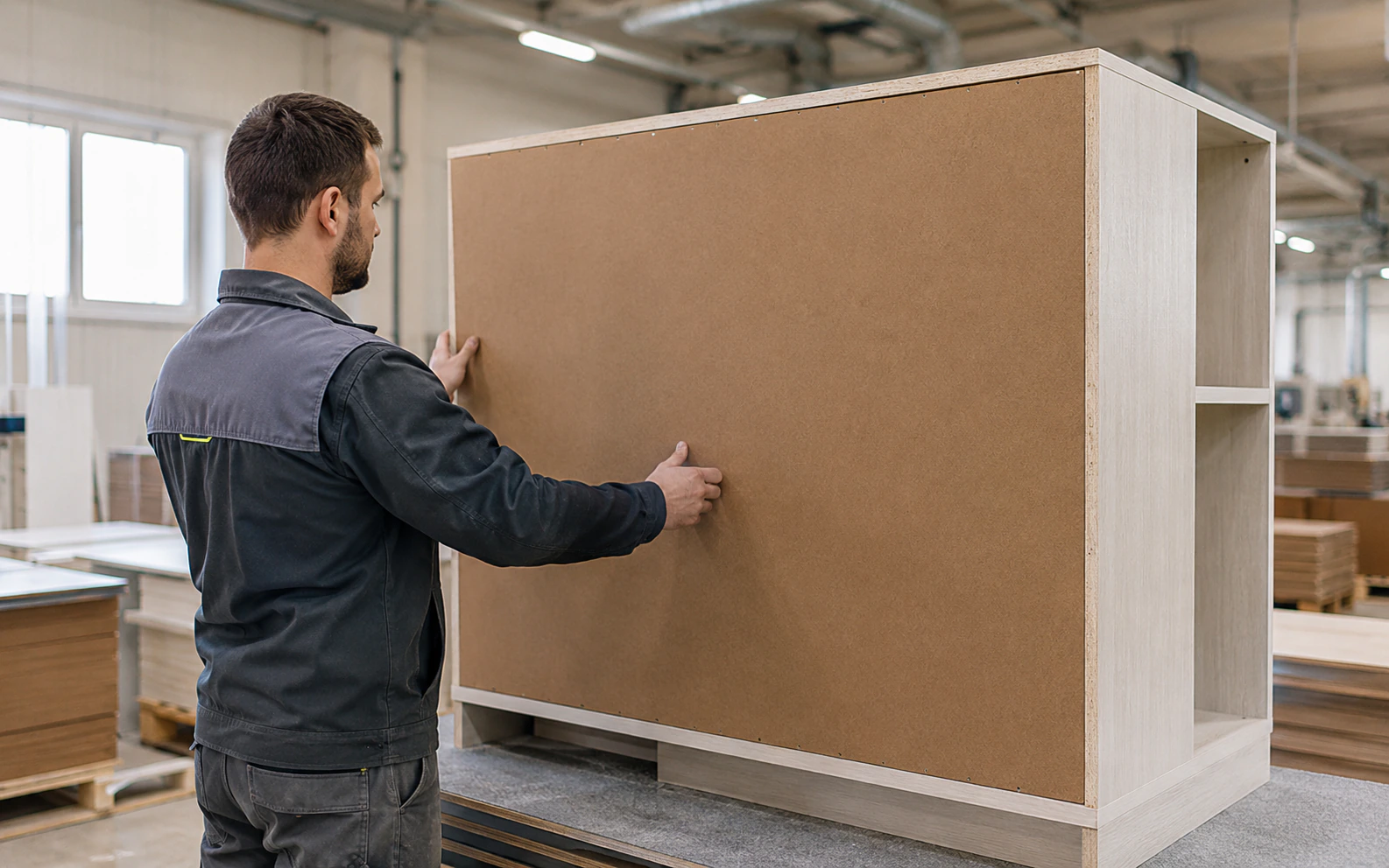 Furniture application manufactured with hardboard components