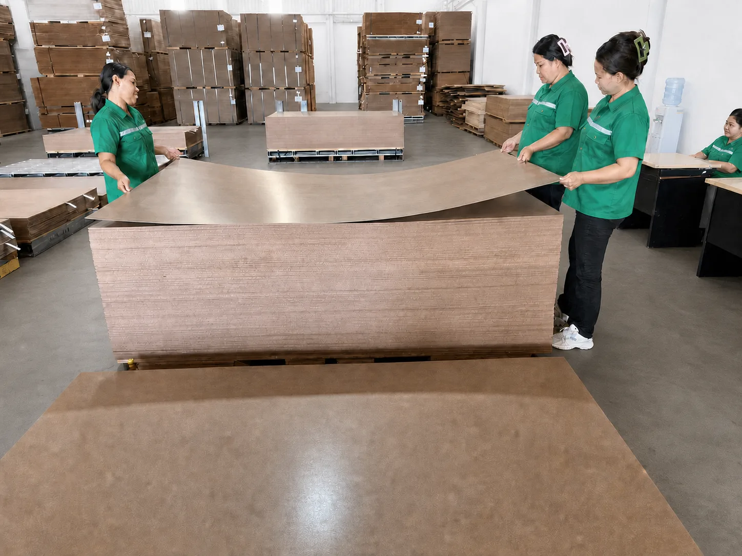 Hardboard quality inspection at the factory