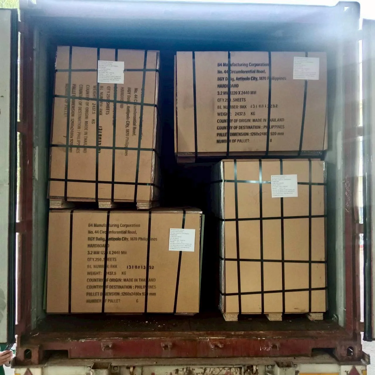 Completed container load