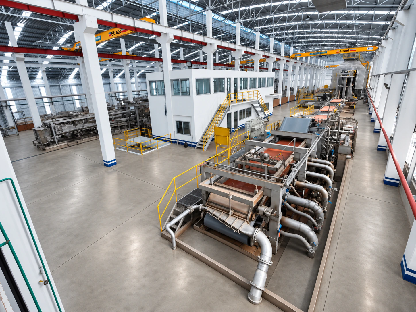Wide-angle view of the Triple A wet-process hardboard production line in Thailand