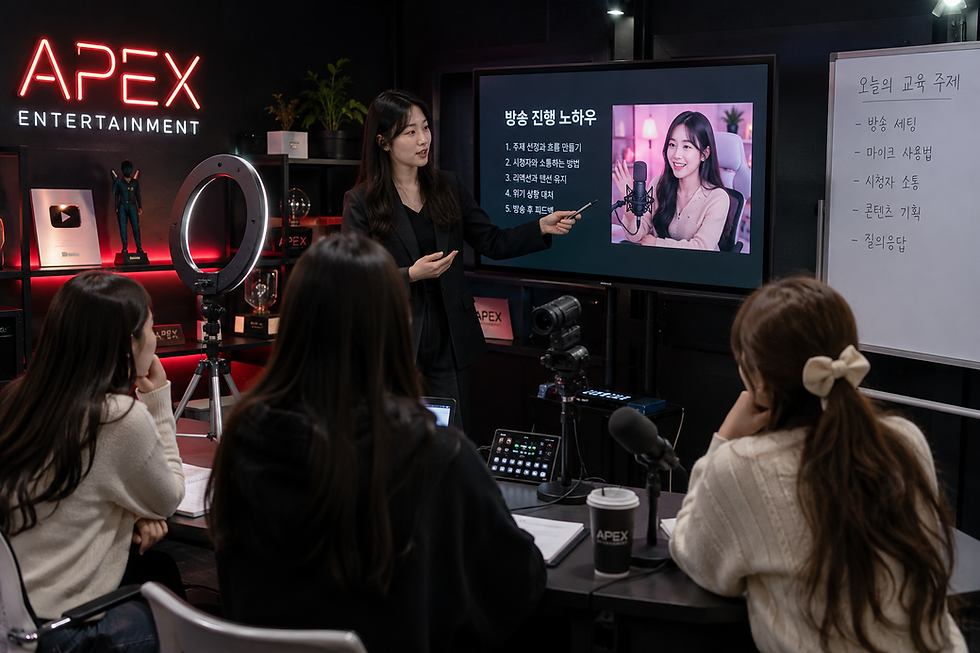 MCN회사 에이펙엔터테인먼트 크리에이터 교육 및 콘텐츠 제작 지원