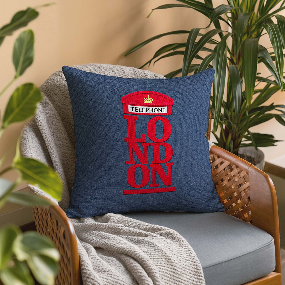 Dijital Baskı Nakış Desenli Kare Yastık Kırlent Kılıfı