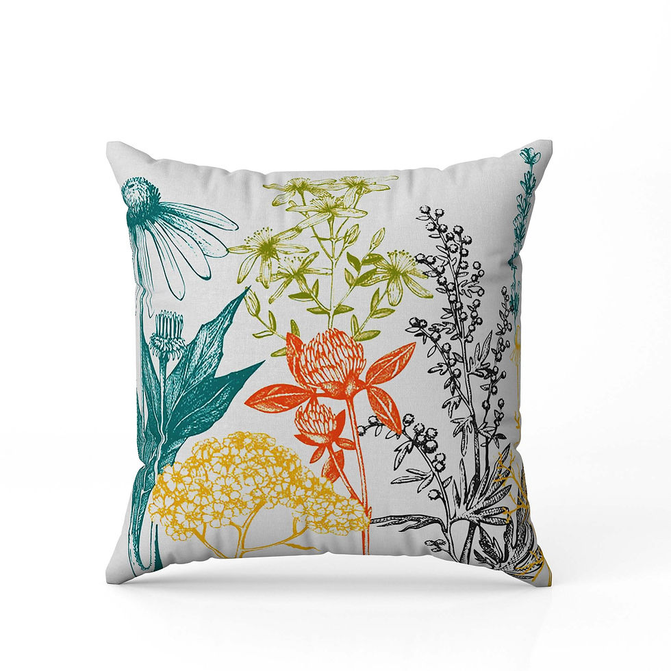 Tropikal Desenli Dijital Baskı Kare Yastık Kırlent Kılıfı