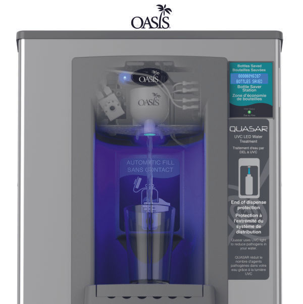 Μικρογραφία: OASIS QUASAR UV CONTACTLESS WALL MOUNT BOTTLE FILLER