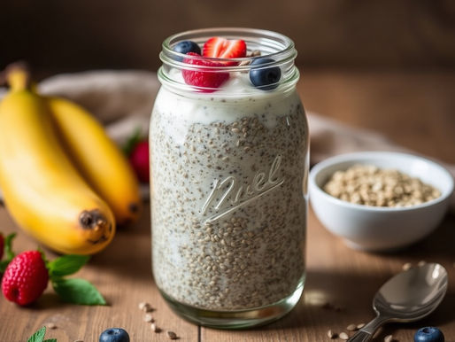 Chia pudding in a mason jar