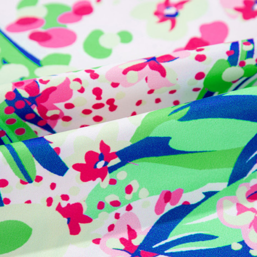 Thumbnail: Pink Floral Mixed Print Ruffle Cap Sleeve Blouse