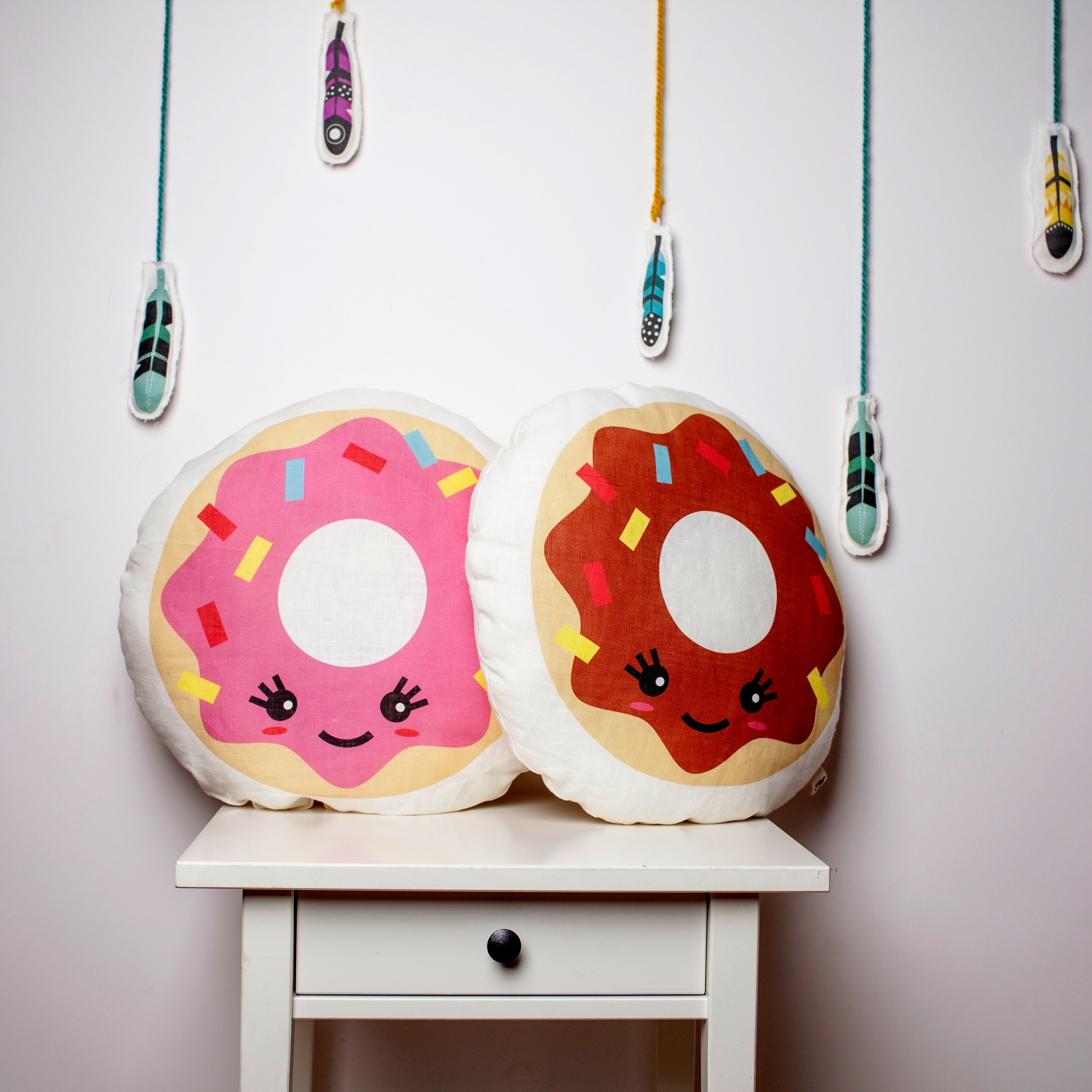 Donut pillow, doughnut pillow, crochet donut, food pillow