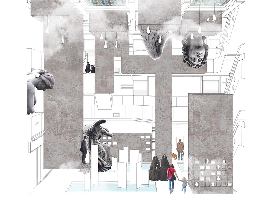 A PLUG-IN DESIGN DRAWN IN ATELIER BOWOW STYLE AND COLLAGED FOR INTENDED ATMOSPHERE