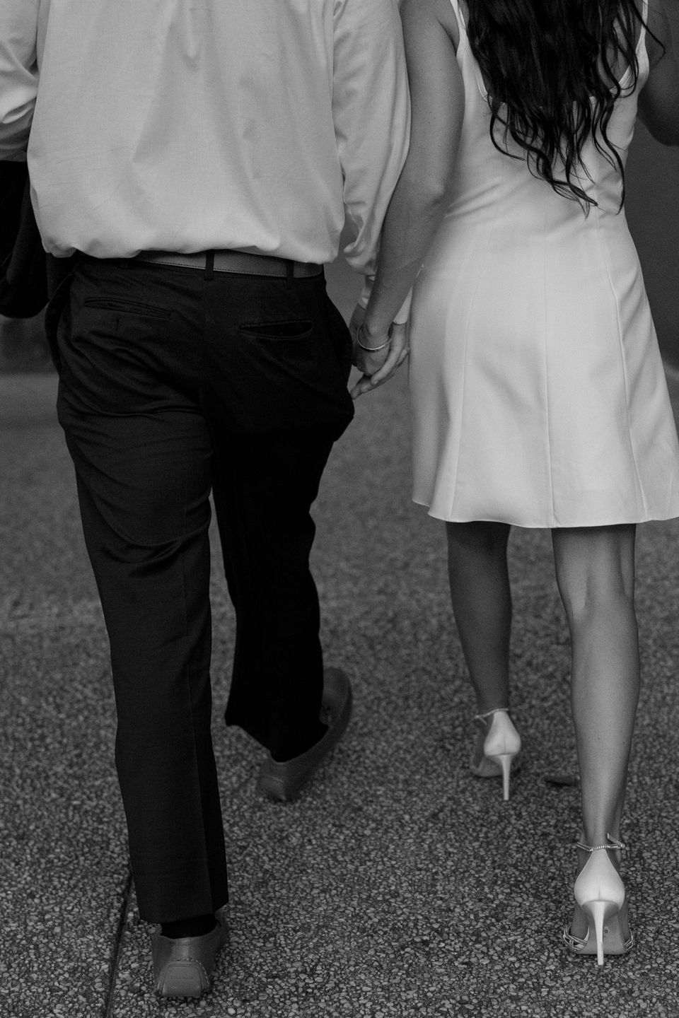 black and white moody engagement photo bride and groom