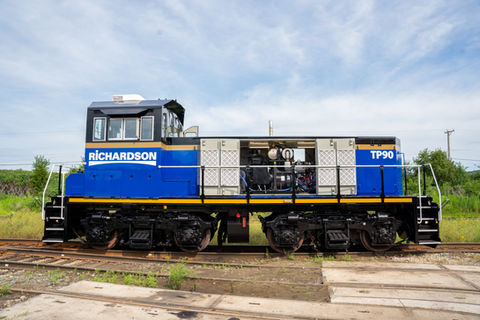 Image of an industrial switcher locomotive