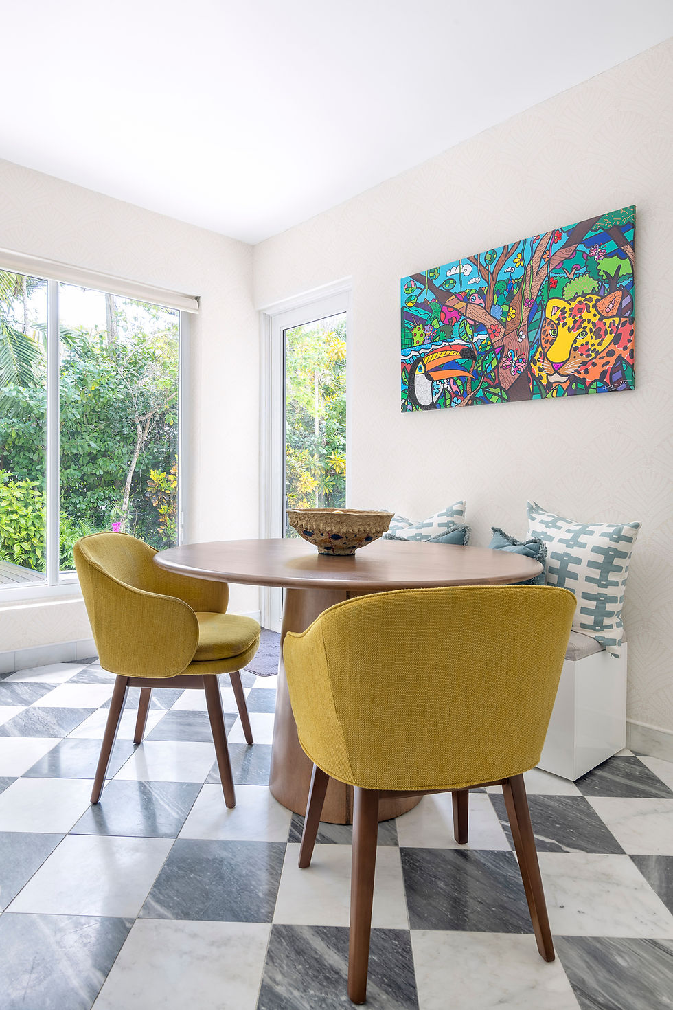 coral gables family room designed by Studio 790 interior design