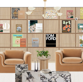 Mockup of library wall room