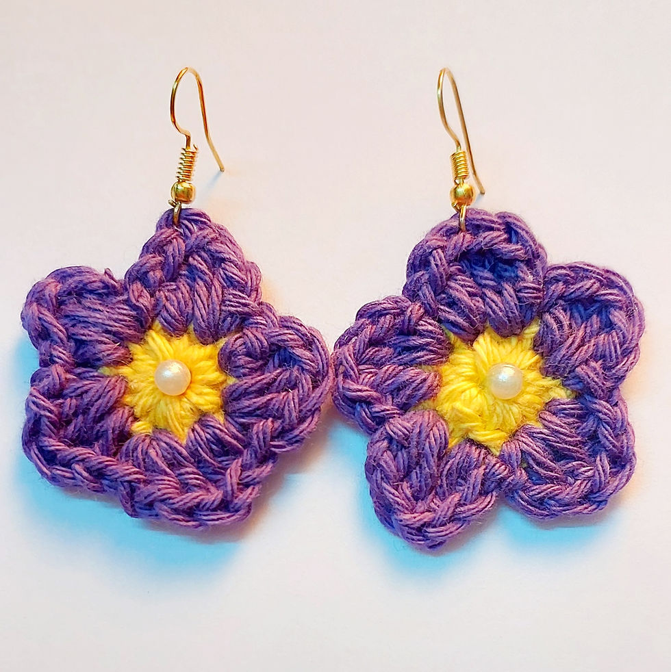Thumbnail: Crochet Flower Earrings